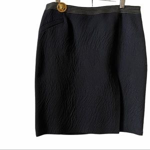 NWT Versace Couture black with Gold shimmer details skirt size 8/42